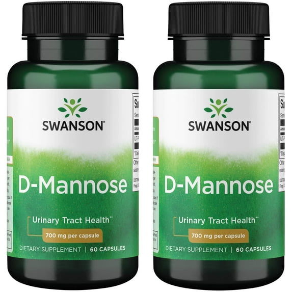 Swanson D-Mannose 700 mg 60 Caps 2 Pack