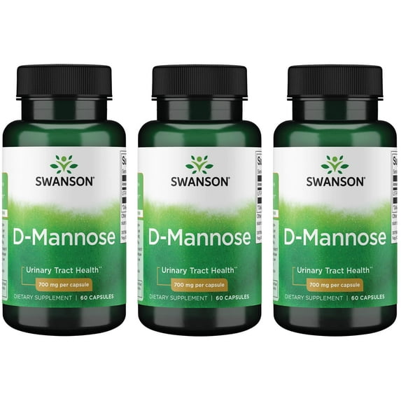 Swanson D-Mannose 700 mg 60 Caps 3 Pack