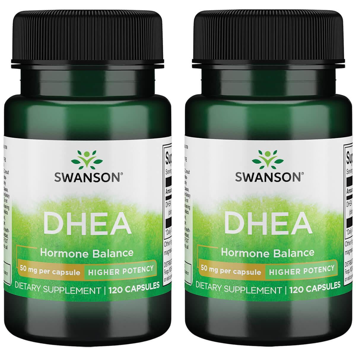 Swanson DHEA - Natural Supplement to Support Healthy Aging - Supports Hormone Balance and Immune Support - Helps Maintain Energy and Drive - (120 Capsules, 50mg Each) (2 Pack)