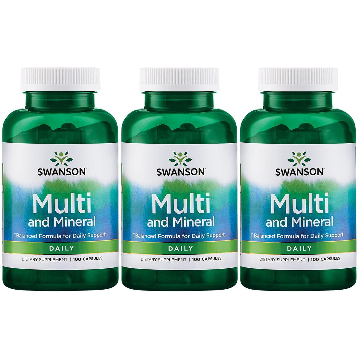 Swanson Daily Essentials Multi with Iron 100 Caps 3 Pack