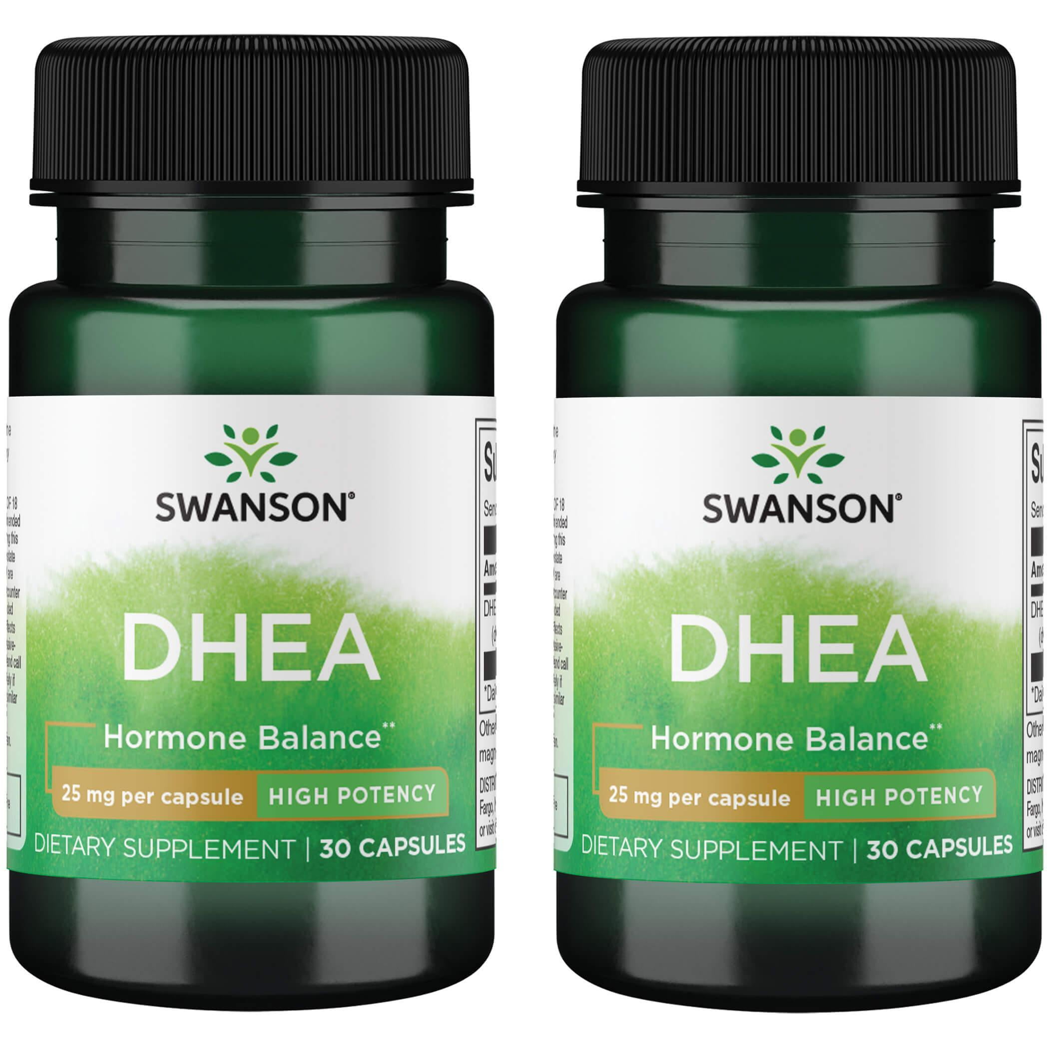 Swanson Dhea High Potency 25 mg 30 Caps 2 Pack