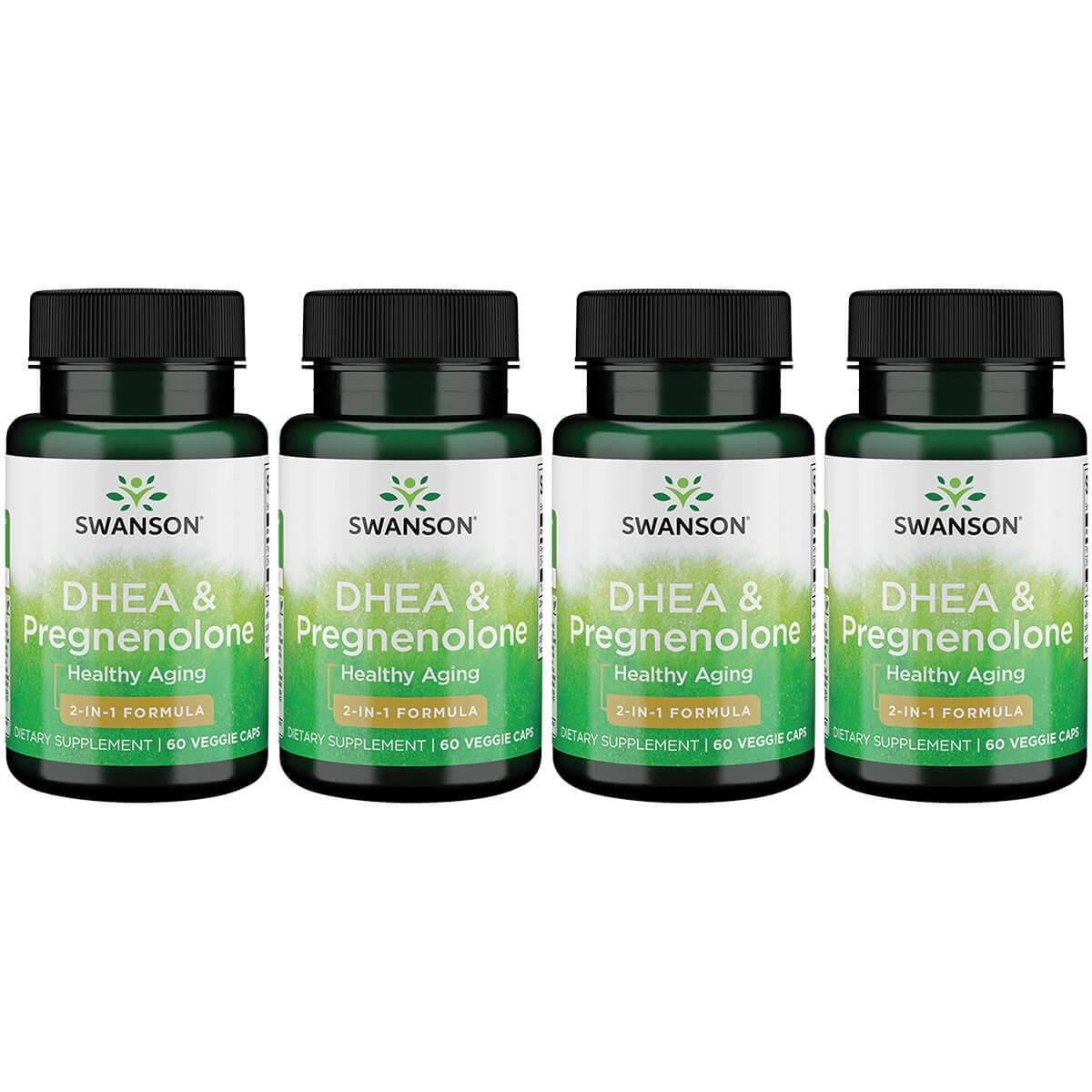 Swanson Dhea and Pregnenolone 60 Veg Caps 4 Pack