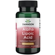 Swanson Alpha Lipoic Acid - Natural Supplement Supporting Healthy Blood Pressure Levels Already Within a Normal Range - Promotes Carbohydrate Metabolism - (60 Capsules, 600mg Each)