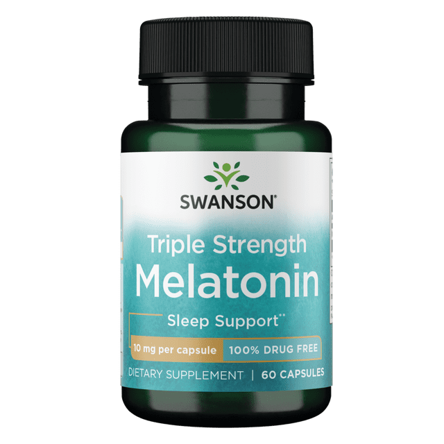Swanson Triple Strength Melatonin 10 Mg – 60 Capsules, Sleep Support, Antioxidant, Anti-Aging, NEW