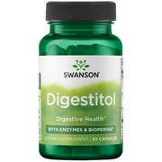 Swanson Digestitol - Natural Digestive Health Support featuring Digestive Enzymes and BioPerine - Supports Increased Nutrient Absorption and Overall Wellness - 60 Capsules