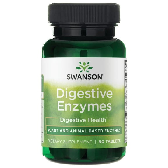 Swanson Digestive Enzymes - Promotes Digestive Health Support - Aids Healthy Digestion of Carbs, Proteins, and Fats - (90 Tablets)