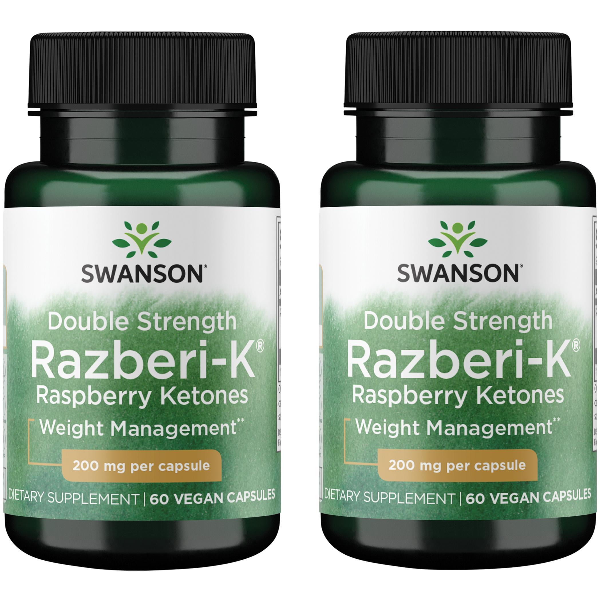 Swanson Double Strength Razberi-K Raspberry Ketones 200 mg 60 Vegan Caps 2 Pack
