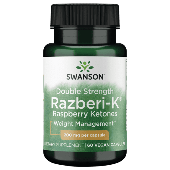 Swanson Double Strength Razberi-K Raspberry Ketones 200 mg 60 Veggie Capsules