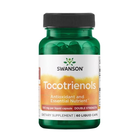 Swanson Double Strength Tocotrienols - Vitamin E Tocotrienols Supporting Heart Health, Nervous System, & Healthy Cholesterol Levels Already within the Normal Range - (60 Liquid Capsules, 100mg Each)