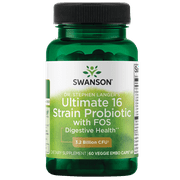 Swanson Dr. Stephen Langer's Ultimate 16 Strain Probiotic with Fos Vegetable Capsules, 3.2 Billion Cfu, 60 Ct