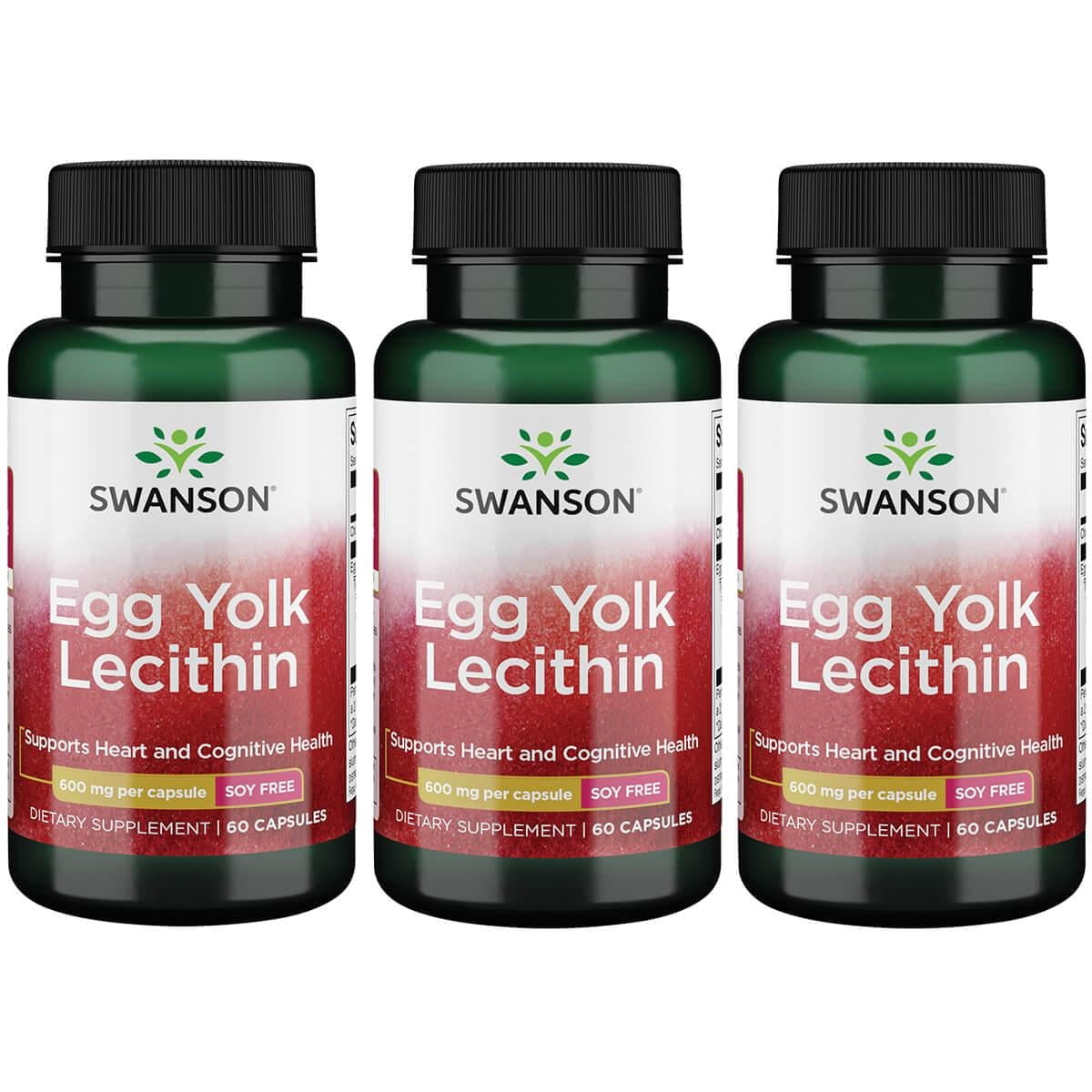 Swanson Egg Yolk Lecithin 600 mg 60 Caps 3 Pack