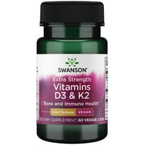 Swanson Extra Strength D3 & K2 - 5,000 Iu & 100 mcg 60 Vegan Caps