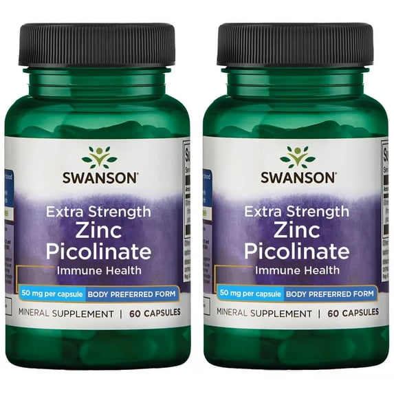 Swanson Extra Strength Zinc Picolinate - Body Preferred Form 50 mg 60 ...