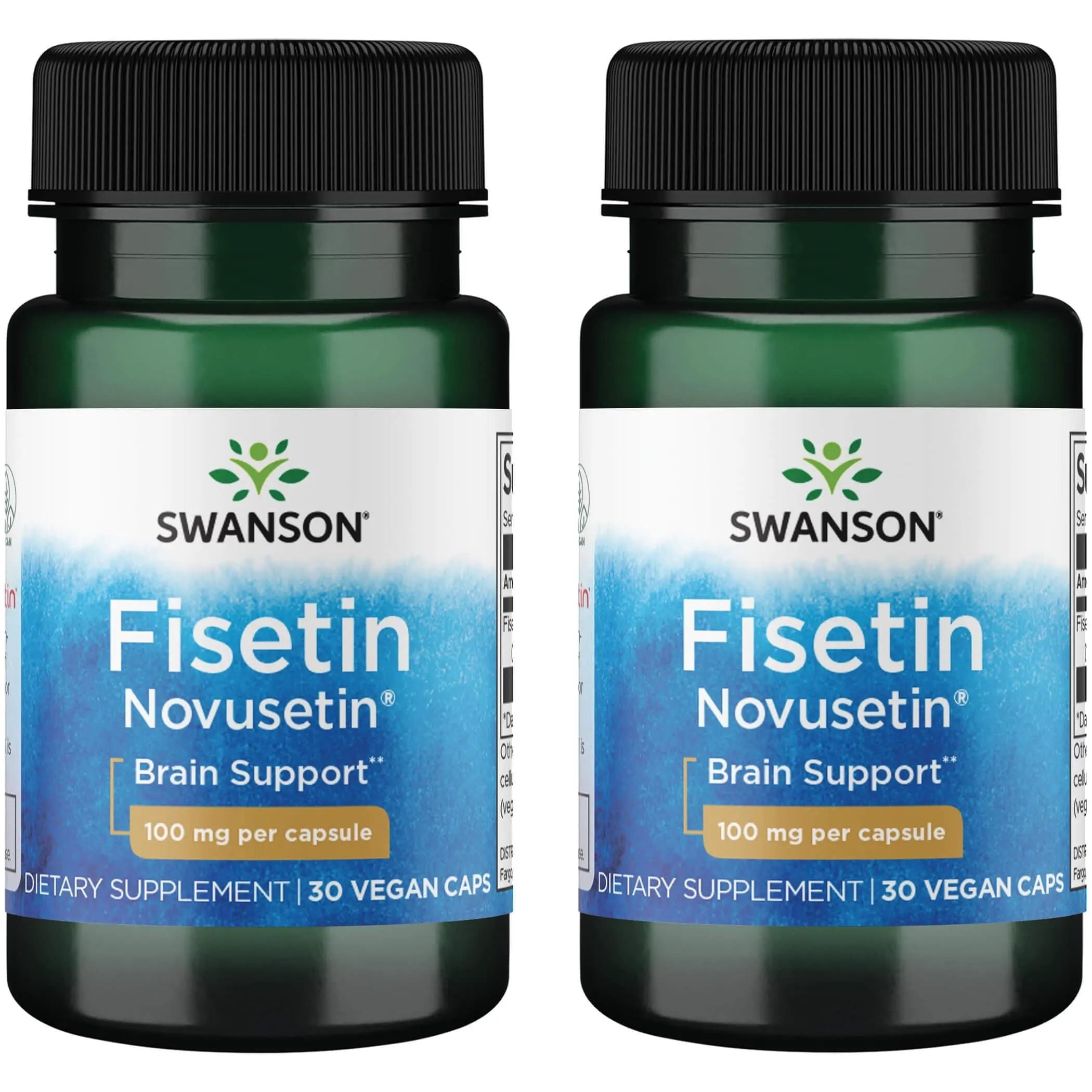 Swanson Fisetin Molecularly Similar to Apigenin, Luteolin, and Quercetin 100 Milligrams 30 Veg Capsules (2 Pack)