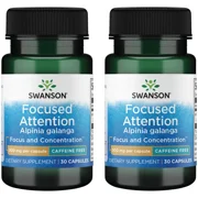 Swanson Focused Attention Alpinia Galanga - Caffeine-Free 300 mg 30 Caps 2 Pack