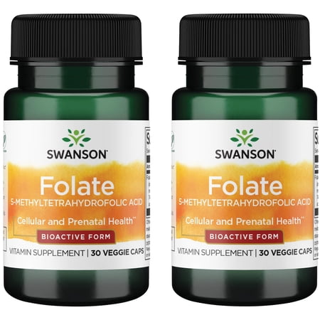 Swanson Folate 5-Methyltetrahydrofolic Acid - Bioactive Form  2 Pack