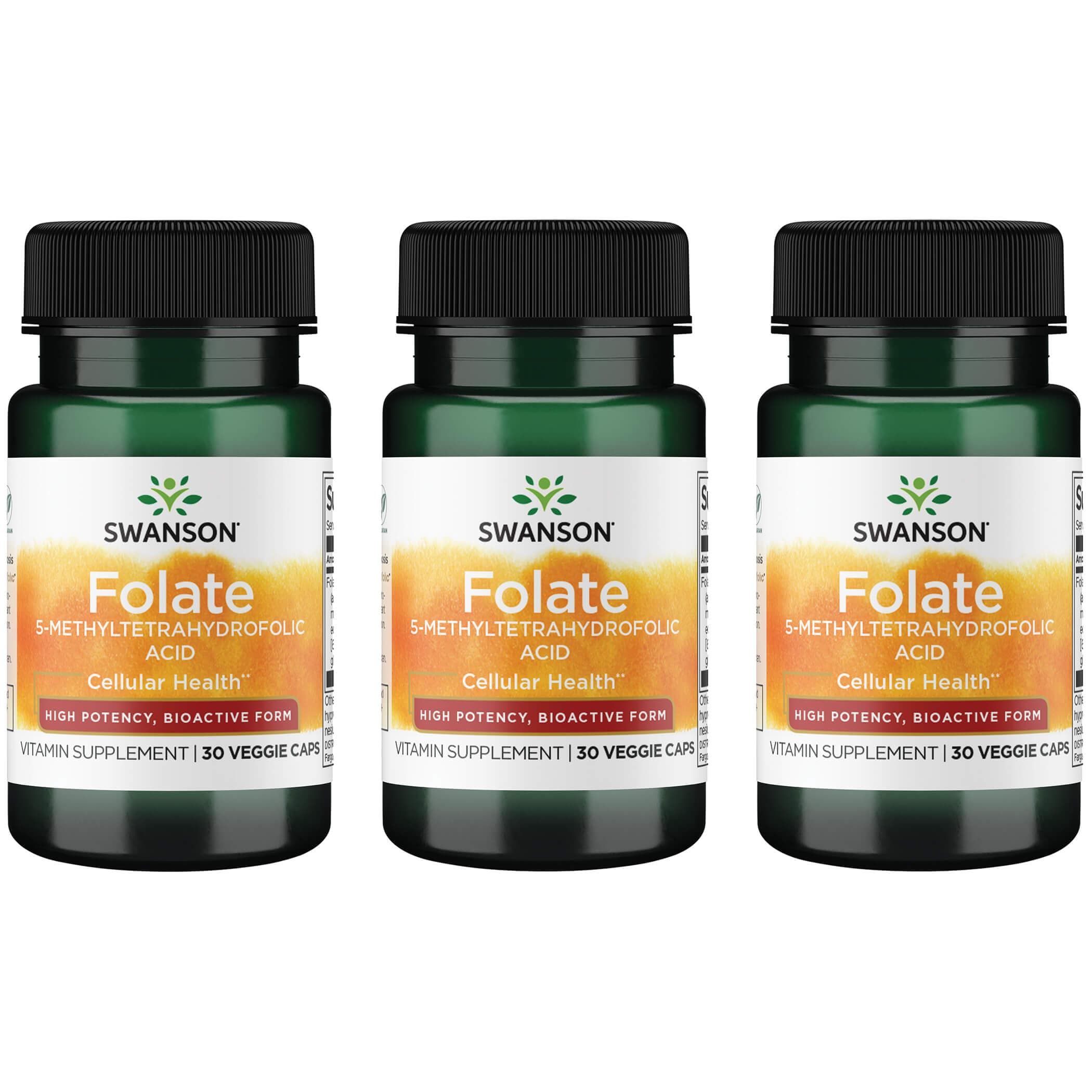 Swanson Folate 5-Methyltetrahydrofolic Acid - High Potency, Bioactive ...