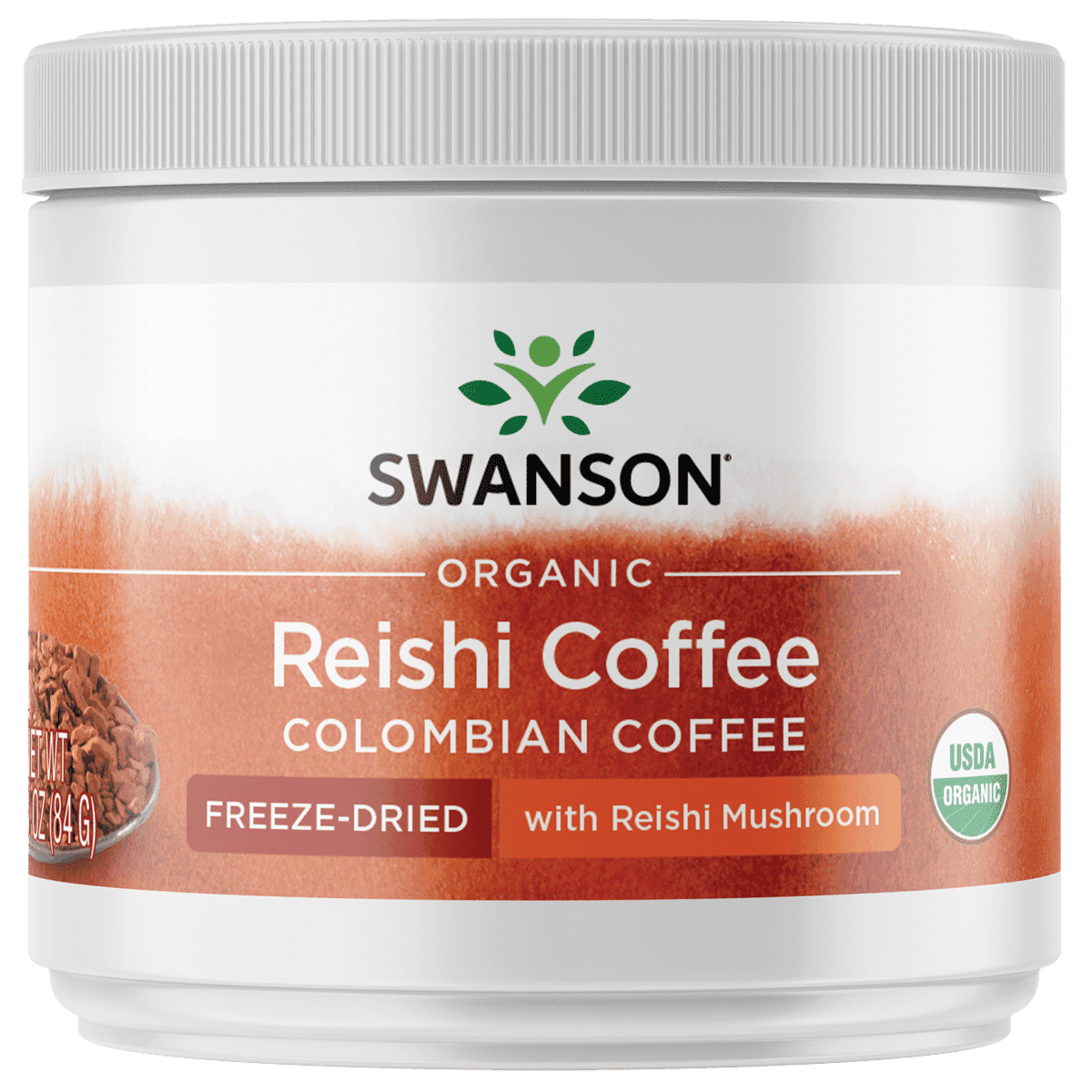 Swanson Freeze-dried Organic Reishi Mushroom and Instant Coffee for Immune Support.