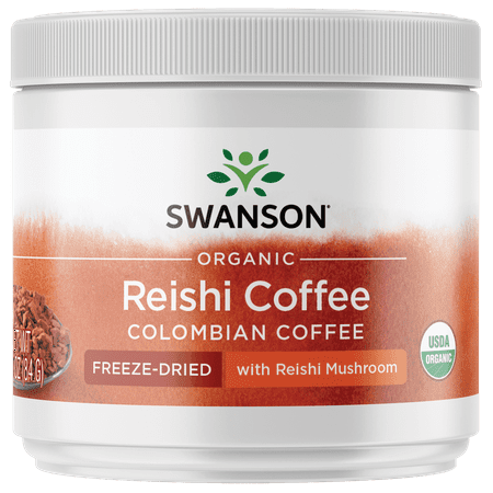 Swanson Freeze-dried Organic Reishi Mushroom and Instant Coffee for Immune Support.