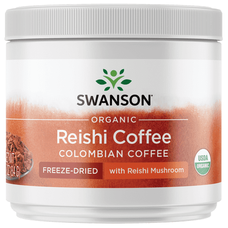 Swanson Freeze-dried Organic Reishi Mushroom and Instant Coffee for Immune Support.