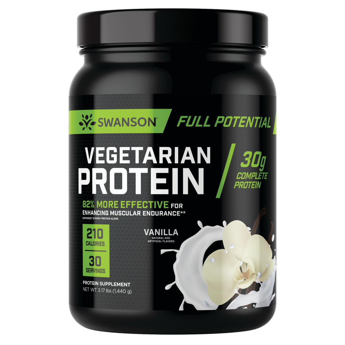 Swanson Full Potential Vegetarian Protein Vanilla 30 g protein 3.17