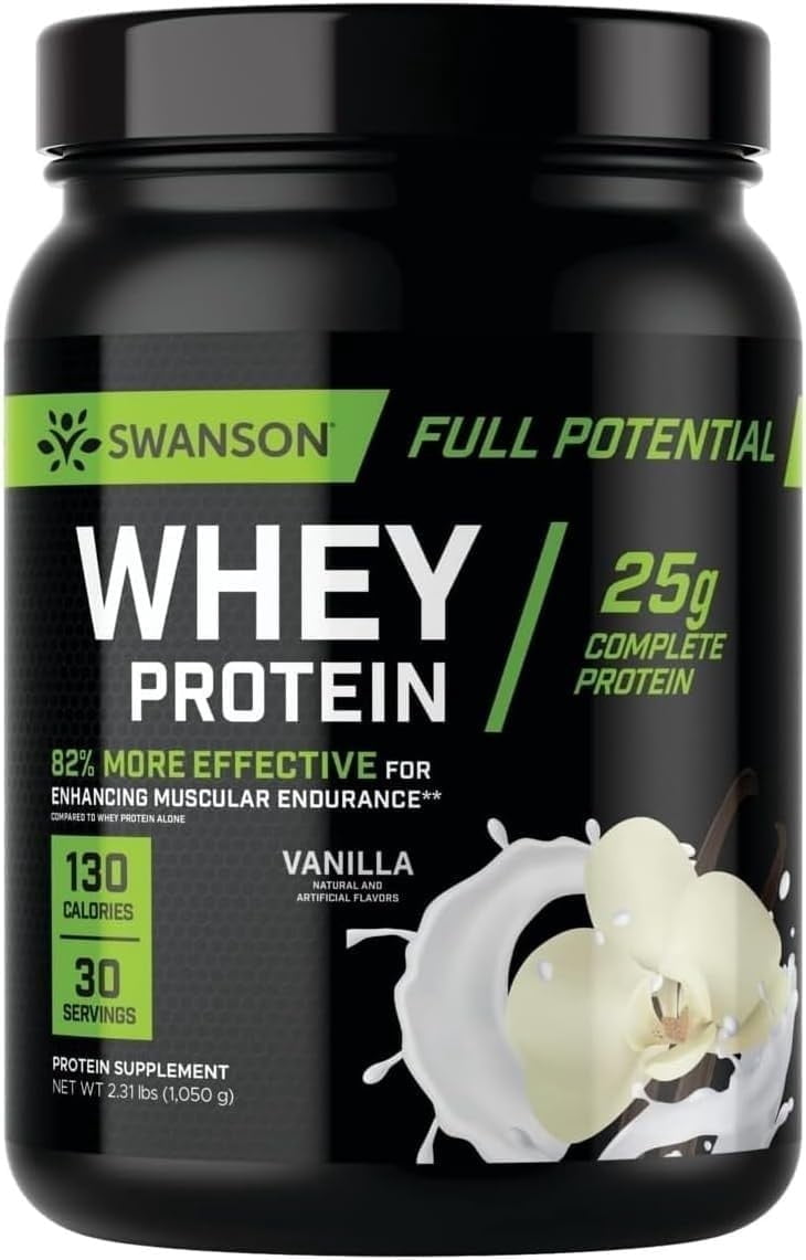 Swanson Full Potential Whey Protein - Vanilla 25 g protein 2.31 lbs Pwdr
