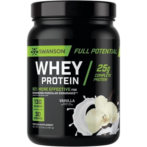 Swanson Full Potential Whey Protein - Vanilla 25 g protein 2.31 lbs Pwdr