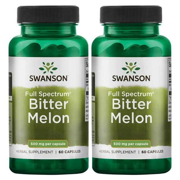 Swanson Full Spectrum Bitter Melon (Momordica) 500 Milligrams 60 Capsules (2 Pack)