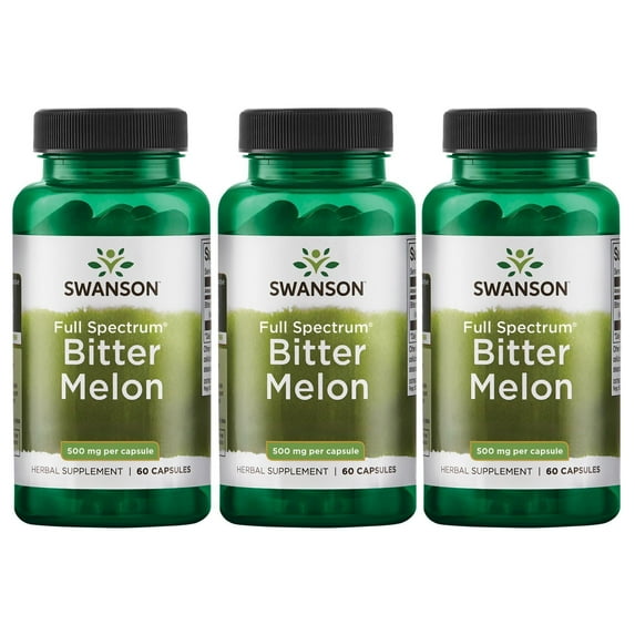 Swanson Full Spectrum Bitter Melon (Momordica) 500 Milligrams 60 Capsules (3 Pack)