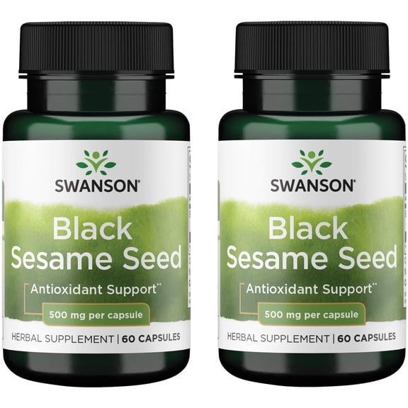 Swanson Full Spectrum Black Sesame Seed 500 Milligrams 60 Capsules (2 Pack)