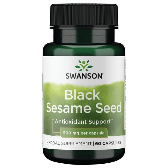 Swanson Full Spectrum Black Sesame Seed 500 Milligrams 60 Capsules