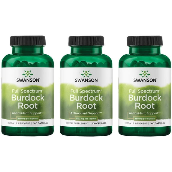 Swanson Full Spectrum Burdock Root 460 mg 100 Caps 3 Pack