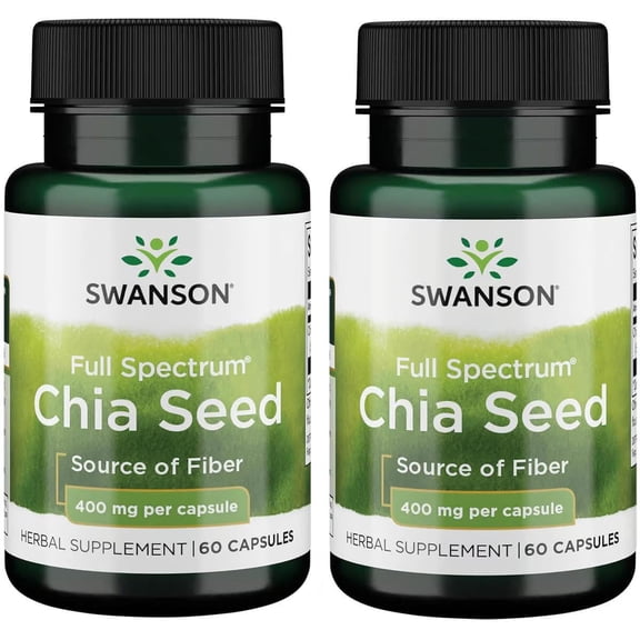 Swanson Full Spectrum Chia Seed 400 mg 60 Caps 2 Pack