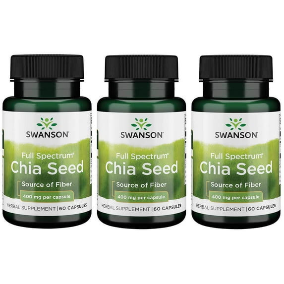 Swanson Full Spectrum Chia Seed 400 mg 60 Caps 3 Pack