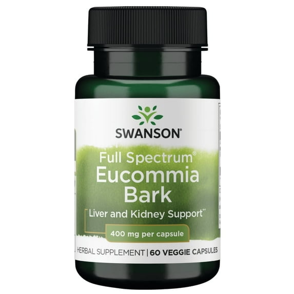 Swanson Full Spectrum Eucommia Bark 400 Milligrams 60 Veg Capsules