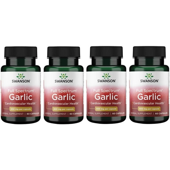 Swanson Full Spectrum Garlic 400 mg 60 Caps 4 Pack
