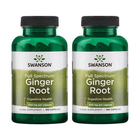 Swanson Full Spectrum Ginger Root 540 mg 100 Caps 2 Pack