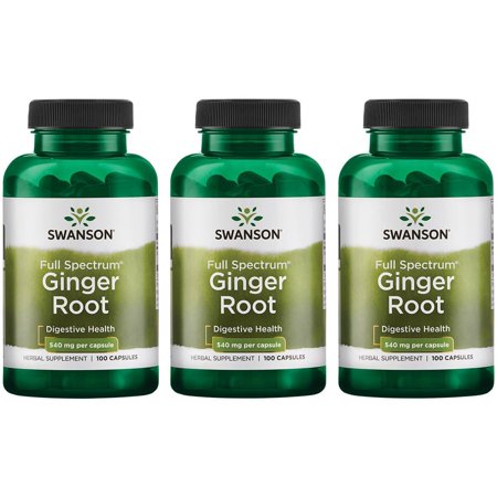 Swanson Full Spectrum Ginger Root 540 mg 100 Caps 3 Pack