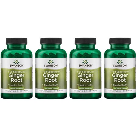 Swanson Full Spectrum Ginger Root 540 mg 100 Caps 4 Pack