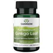 Swanson Full-Spectrum Ginkgo Leaf 60 mg 120 Capsules