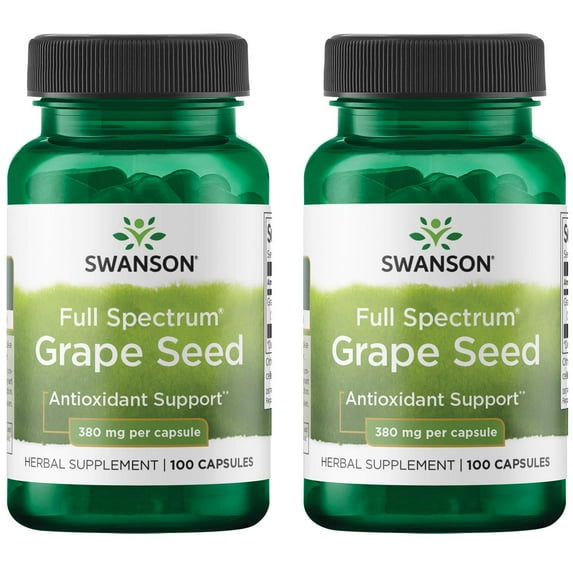 Swanson Full Spectrum Grape Seed 380 mg 100 Vegan Caps 2 Pack