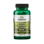 Swanson Full Spectrum Korean Red Ginseng Root Capsules, 400 mg, 90 Count