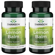 Swanson Full Spectrum Lemon Balm Relaxation Sleep Support 500 Milligrams 60 Capsules 2 Pack