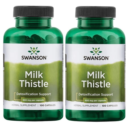 Swanson Full Spectrum Milk Thistle, Helps Support Overall Liver Health, 500 mg, 100 Capsules (2-pack)