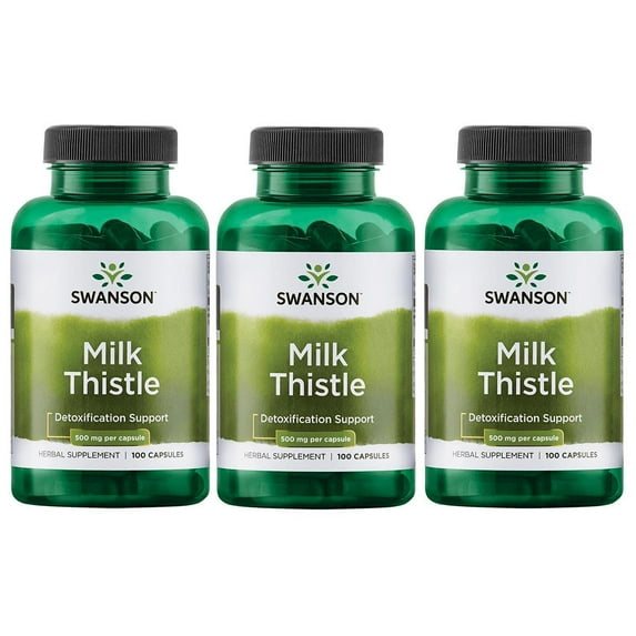 Swanson Full Spectrum Milk Thistle, Helps Support Overall Liver Health, 500 mg, 100 Capsules (3-pack)