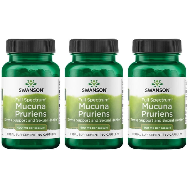 Swanson Full Spectrum Mucuna Pruriens 400 mg 60 Caps 3 Pack