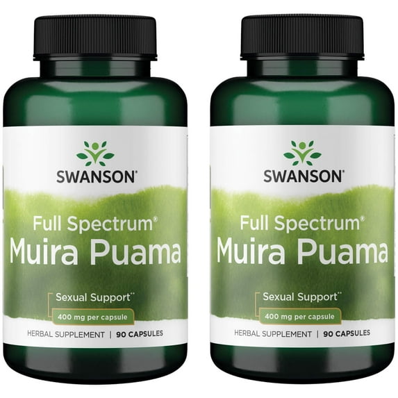 Swanson Full Spectrum Muira Puama 400 mg 90 Caps 2 Pack