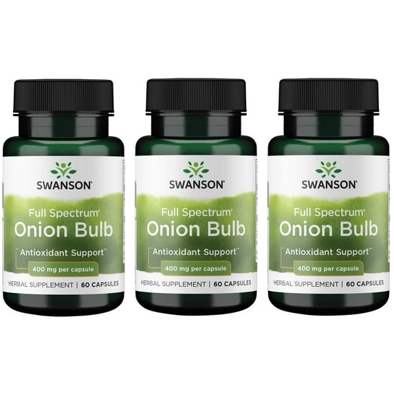 Swanson Full Spectrum Onion Bulb 400 mg 60 Caps 3 Pack