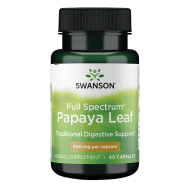 Swanson Full Spectrum Papaya Leaf Capsules, 400 mg, 60 Count