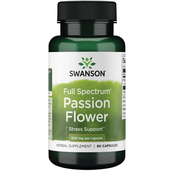 Swanson Full-Spectrum Passion Flower 500 mg 60 Capsules
